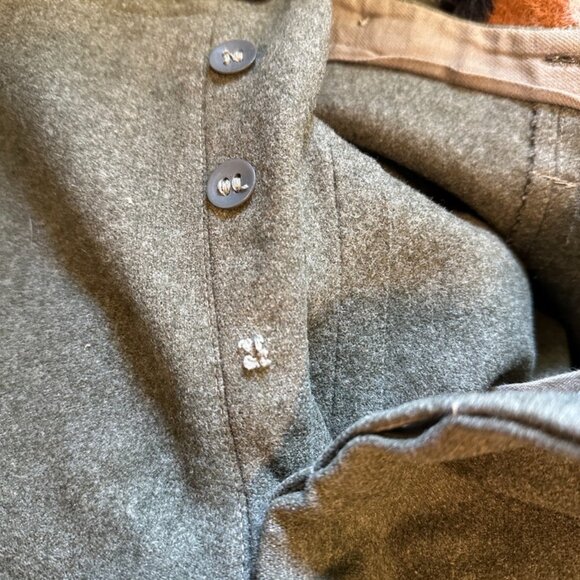 Vintage WWII 40s Wool Military Army Green Cargo Pants w/ Leather Ankle Straps - Picture 9 of 9